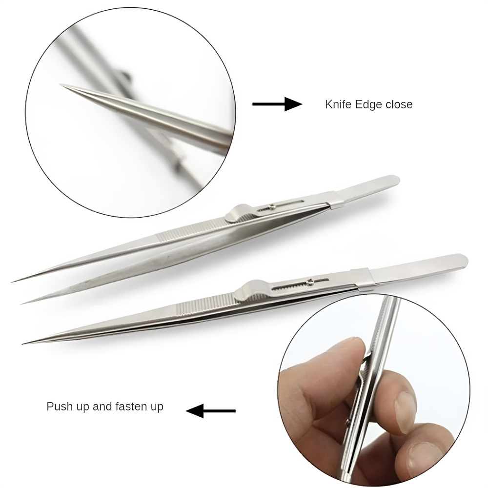 Stainless Steel Tweezers Adjus - Diy Electronics Tool Kit ulasan dan harga