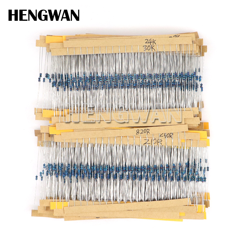 1/4W 1/8W 1/2W 1W 2W 1% Metal  - Resistor Kit 1 4W ulasan dan harga