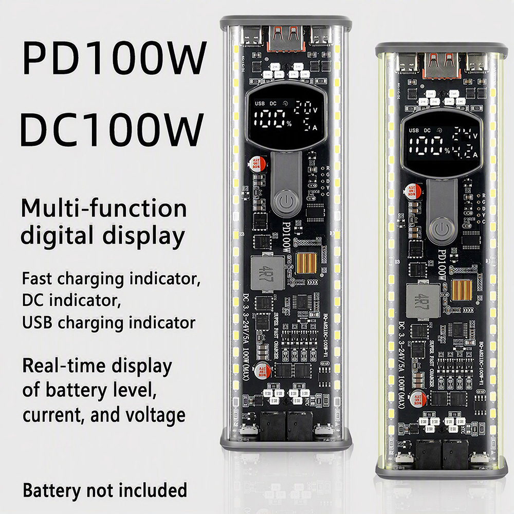 PD 100W Transparent Power Bank - Diy Electronics Tool Kit ulasan dan harga