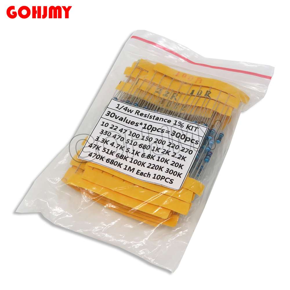 30 Kinds 1/4W Resistance 1% Me - Resistor Kit 1 4W ulasan dan harga