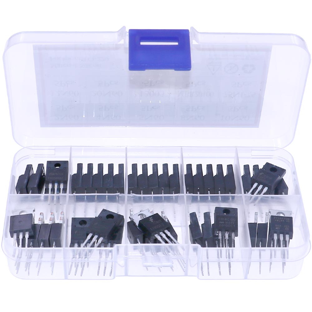 50Pcs 10Types TO-220 Field-Eff - Mosfet Transistor Set ulasan dan harga