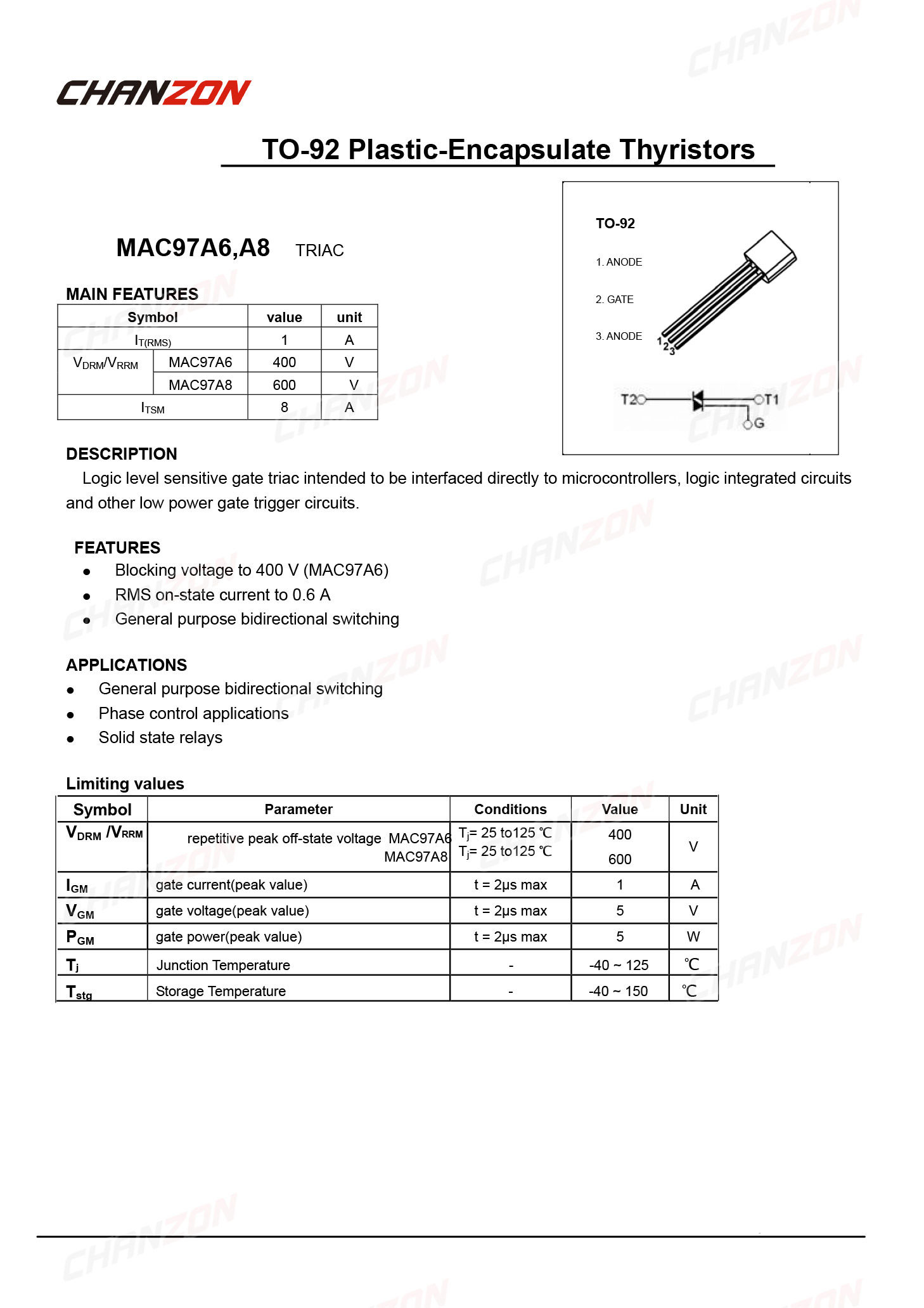 50Pcs MAC97A6 TO-92 Triac SCR  - Diy Electronics For Sale ulasan dan harga