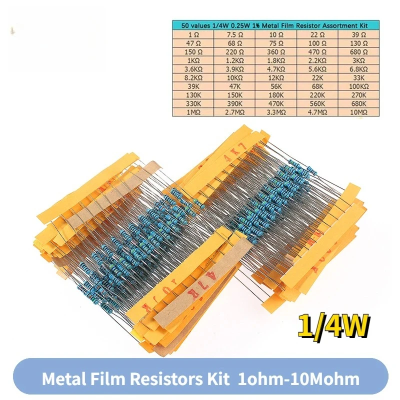 500PCS 1% 1/4W Metal Film Resi - Resistor Kit 1 4W ulasan dan harga