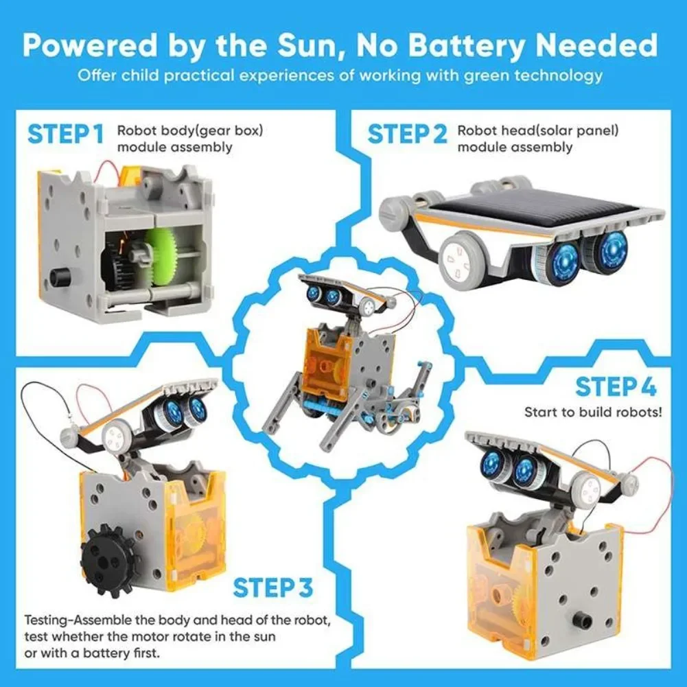 13 in 1 Solar Powered Robot Sc - Diy Electronics Project ulasan dan harga